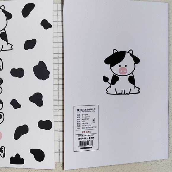 Kawaii Holstein-Friesian black and white baby Cow mini notebook notepad #4 - Picture 2 of 2